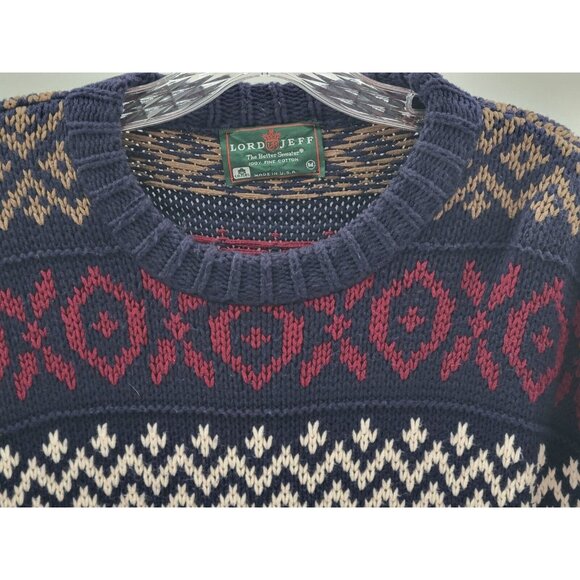 Lord Jeff The Better Sweater Mens Medium Multicolor Cable Knit - Picture 2 of 7